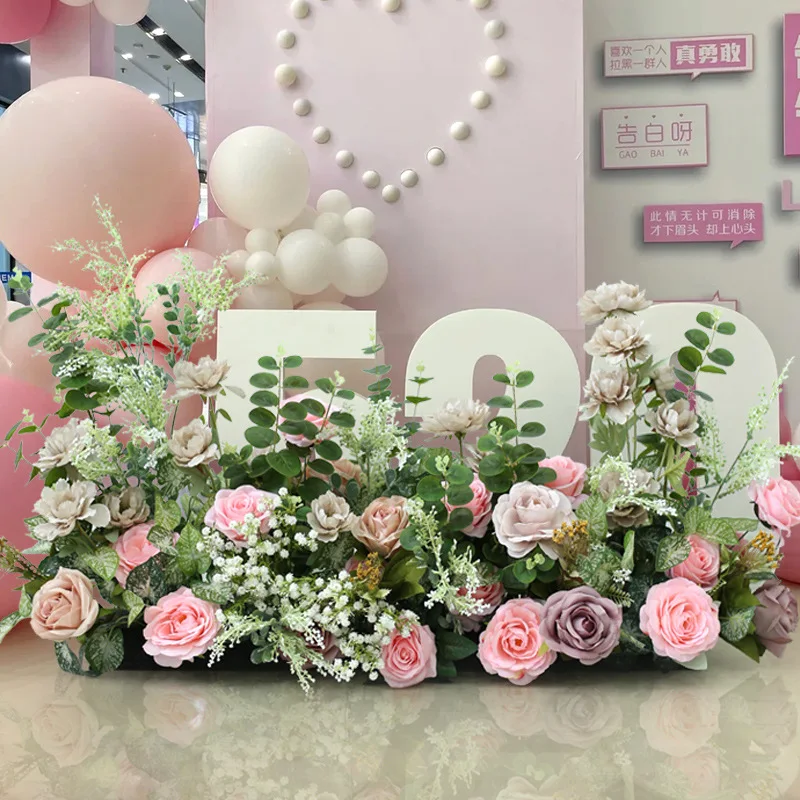 100CM PASIDARYK pats Vestuvių Rožinė Sen serijos Šilko Rožė Dirbtinių Gėlių Eilės Santuokos Fone Etape Apdailos Kelio gėlių išdėstymas . ' - ' . 2