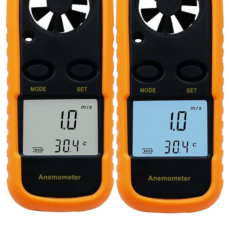 Skaitmeninis Anemometras 0-30m/s Vėjo Greičio Matuoklis -10 ~ 45C Temperatūros Testeris Anemometro su LCD foninio Apšvietimo Ekranas . ' - ' . 3