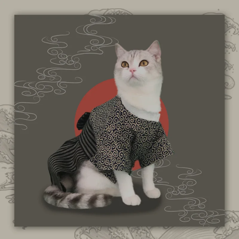 Naminių Kačių Drabužių Japonų Stiliaus Pet Kimono Šuo, Katė Drabužių Malkos Šuo Kariai Drabužių Mažas Šuniukas Katės Drabužių Kačiukas . ' - ' . 3
