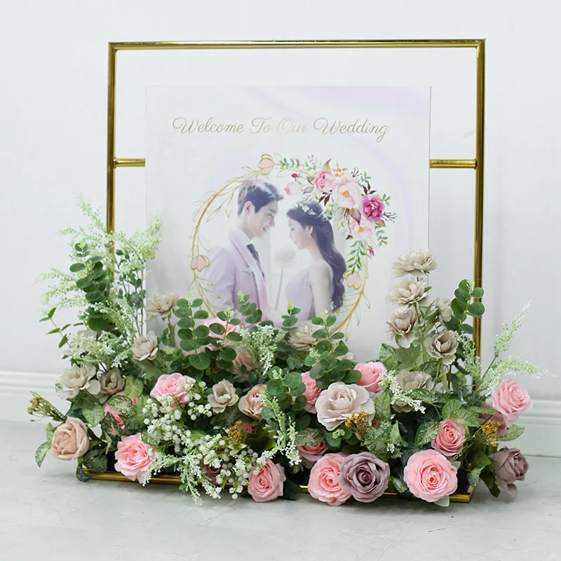 100CM PASIDARYK pats Vestuvių Rožinė Sen serijos Šilko Rožė Dirbtinių Gėlių Eilės Santuokos Fone Etape Apdailos Kelio gėlių išdėstymas . ' - ' . 3