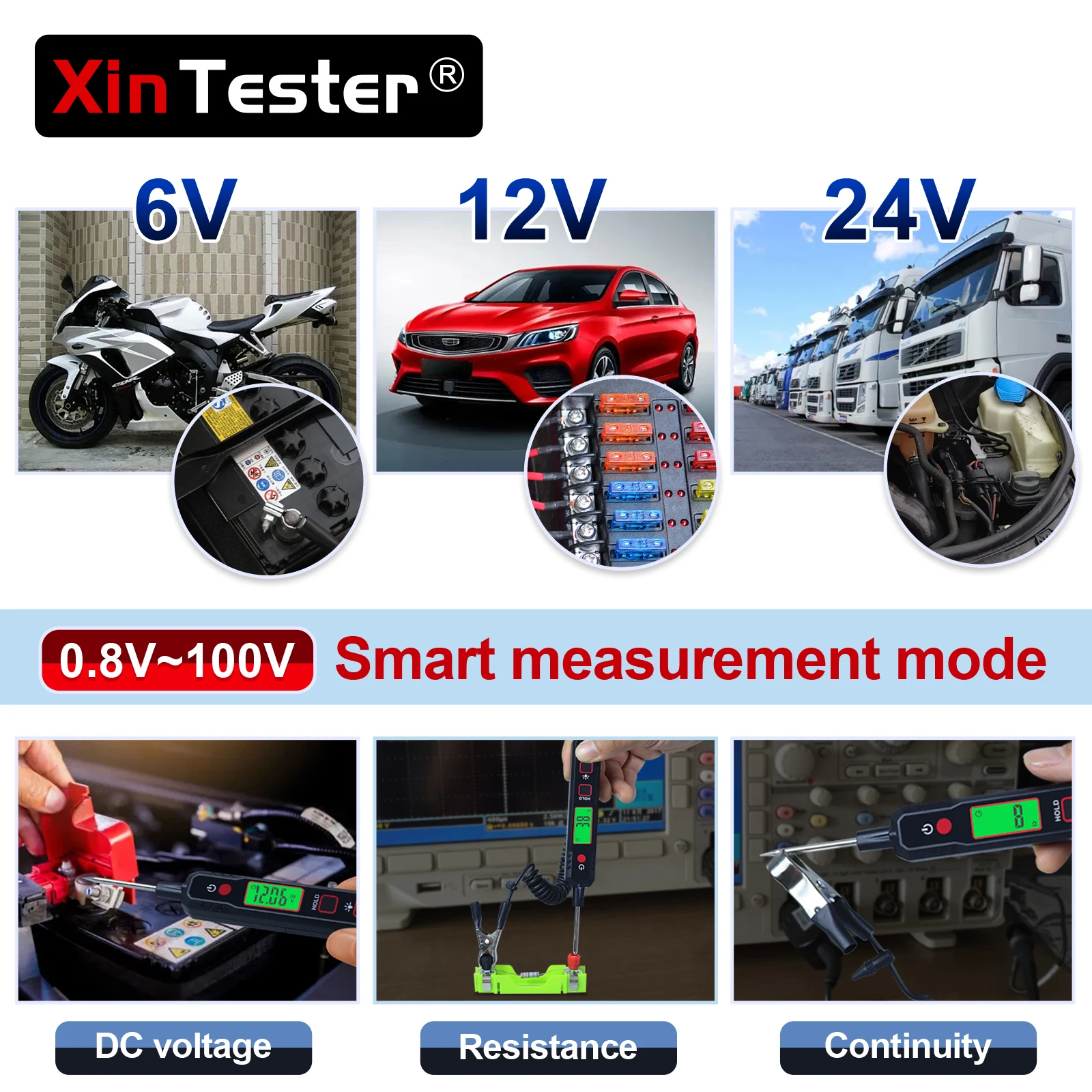 Xin Testeris 100V Pen Tipo Automobilių Įtampos Detektorius Smart Ne-Kreipkitės Reguliuojamos DC Įtampos Apšvietimas Testeris XT86A . ' - ' . 4