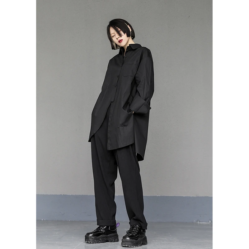 Moterų Marškinėliai Gotikos Y2k Prarasti Atsitiktinis Negabaritinių Neutralus Nereguliarus Dizaineris Marškinėliai Juodos Spalvos Elegantiškas Vasaros Palaidinė Japonijos Mados . ' - ' . 4