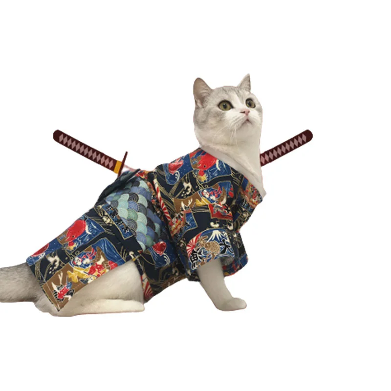 Naminių Kačių Drabužių Japonų Stiliaus Pet Kimono Šuo, Katė Drabužių Malkos Šuo Kariai Drabužių Mažas Šuniukas Katės Drabužių Kačiukas . ' - ' . 5