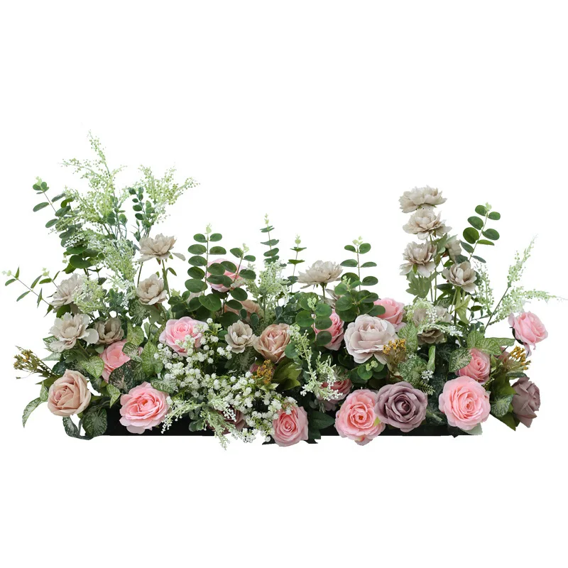 100CM PASIDARYK pats Vestuvių Rožinė Sen serijos Šilko Rožė Dirbtinių Gėlių Eilės Santuokos Fone Etape Apdailos Kelio gėlių išdėstymas . ' - ' . 5